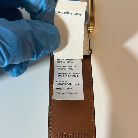 Lauren Ralph Lauren White/Vanilla Belt With Gold Buckle Women’s Medium - Picture 4 of 8